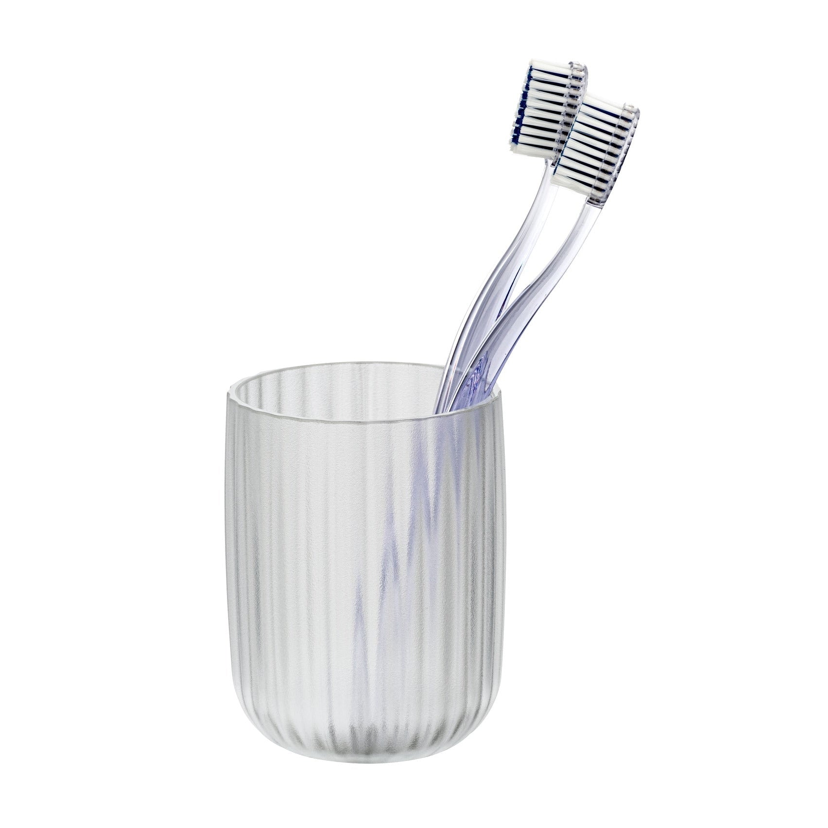 TOOTHBRUSH TUMBLER - AGROPOLI RANGE - WHITE  - FROSTED PLASTIC