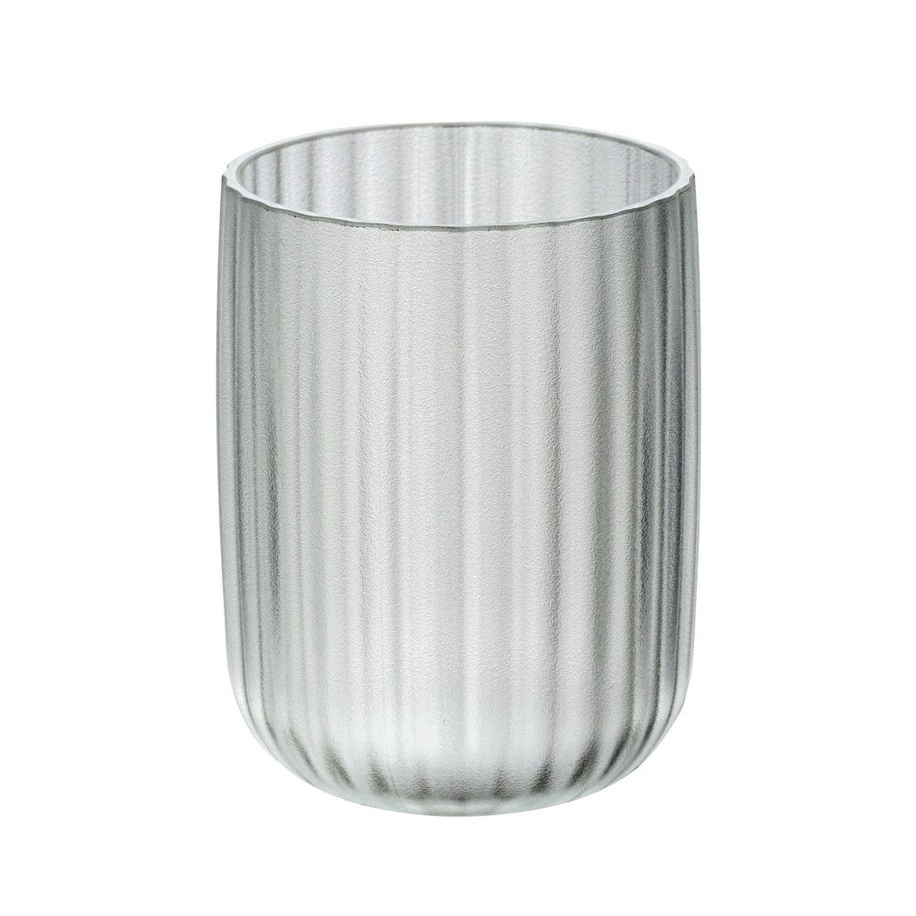 TOOTHBRUSH TUMBLER - AGROPOLI RANGE - WHITE  - FROSTED PLASTIC