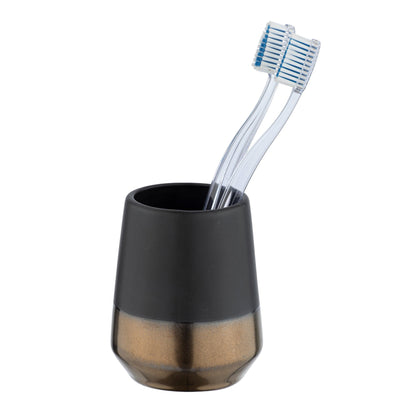 TOOTHBRUSH TUMBLER - BRANDOL - CERAMIC - BLACK