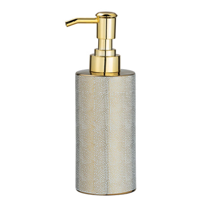 WENKO “ SOAP DISPENSER “ NURIA RANGE “ GOLD/WHITE - CERAMIC