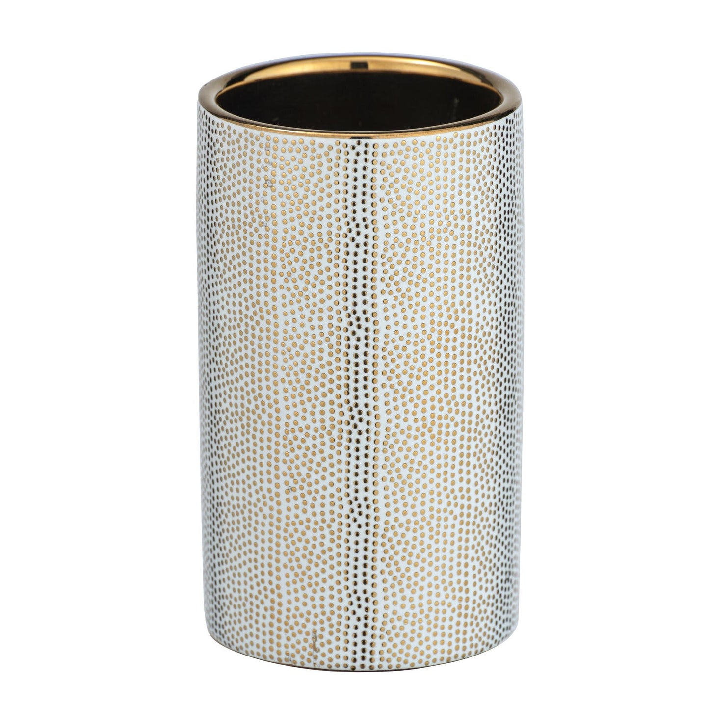 WENKO “ TOOTHBRUSH TUMBLER “ NURIA RANGE “ GOLD/WHITE - CERAMIC