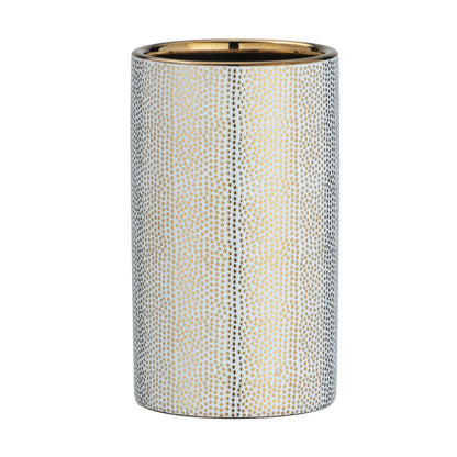 WENKO “ TOOTHBRUSH TUMBLER “ NURIA RANGE “ GOLD/WHITE - CERAMIC