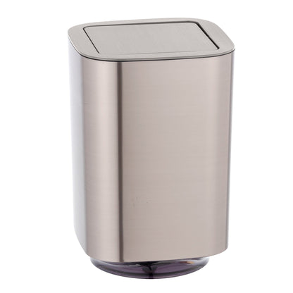 SWING COVER BIN 5L - AURON RANGE - PLASTIC - SILVER