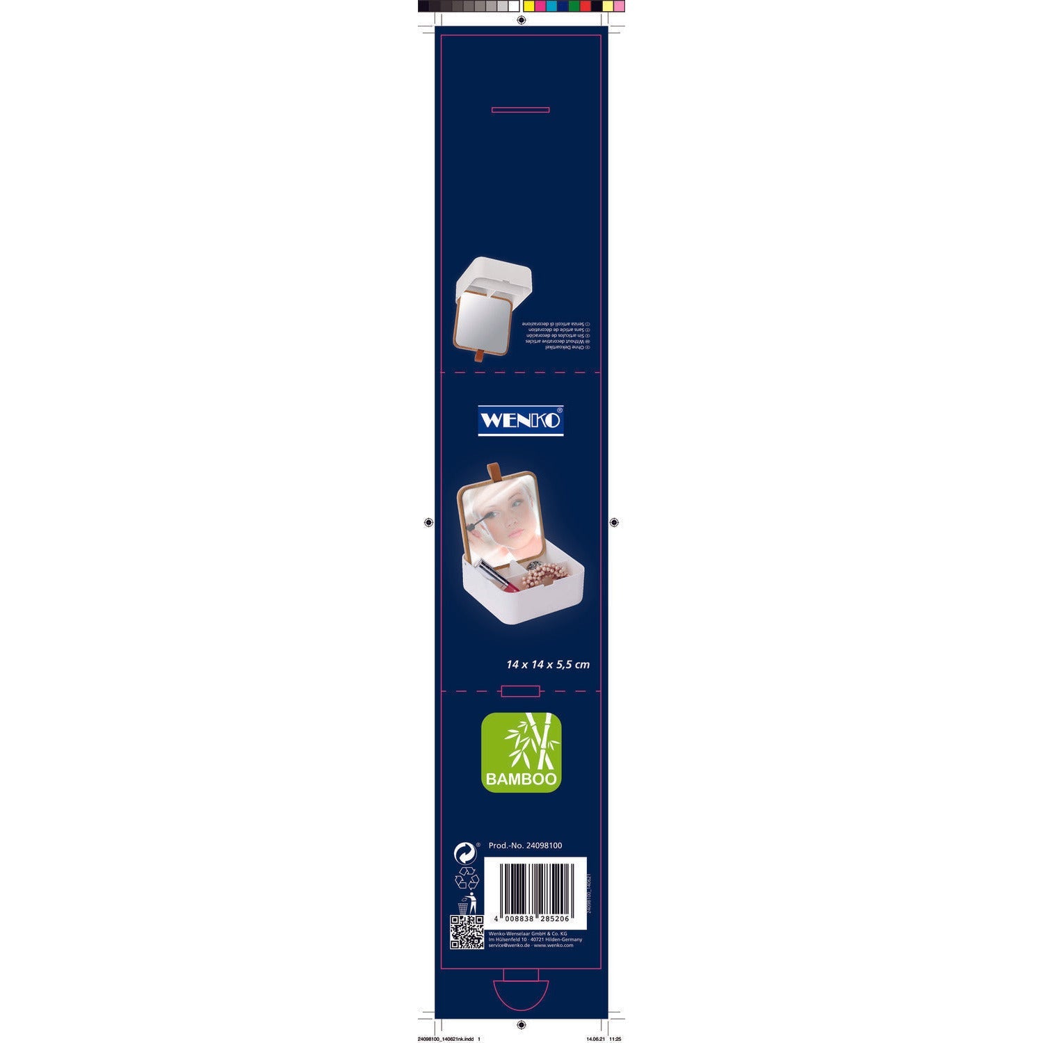 Organizer With Cosmetic Mirror - Bovisa - White