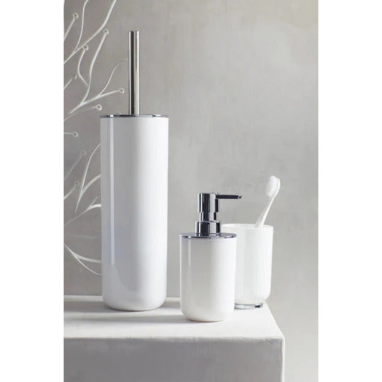 Toilet Brush - Closed - Posa - White/Chrome