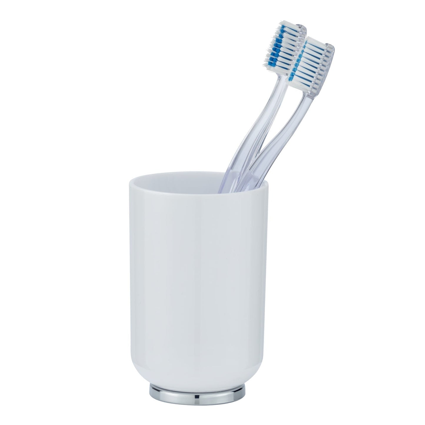 TOOTHBRUSH TUMBLER - POSA - WHITE/CHROME