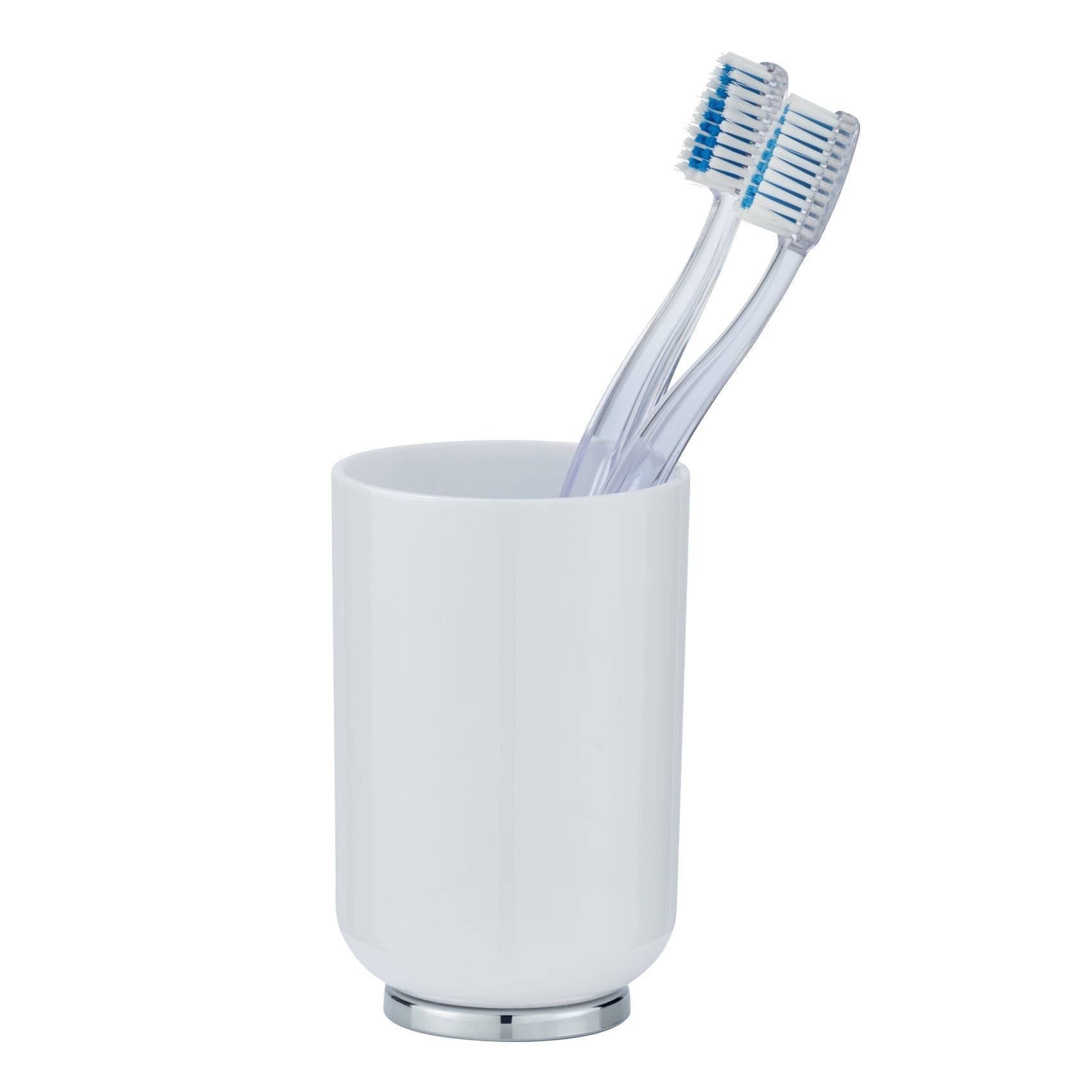 Toothbrush Tumbler - Posa - White/Chrome
