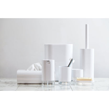 TOOTHBRUSH TUMBLER - ORIA RANGE - WHITE & CLEAR