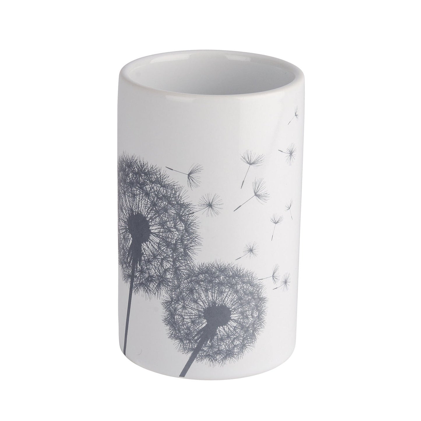 TOOTHBRUSH TUMBLER - ASTERA RANGE - CERAMIC - WHITE/GREY