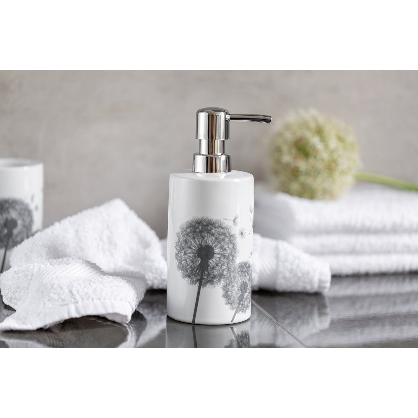 TOOTHBRUSH TUMBLER - ASTERA RANGE - CERAMIC - WHITE/GREY