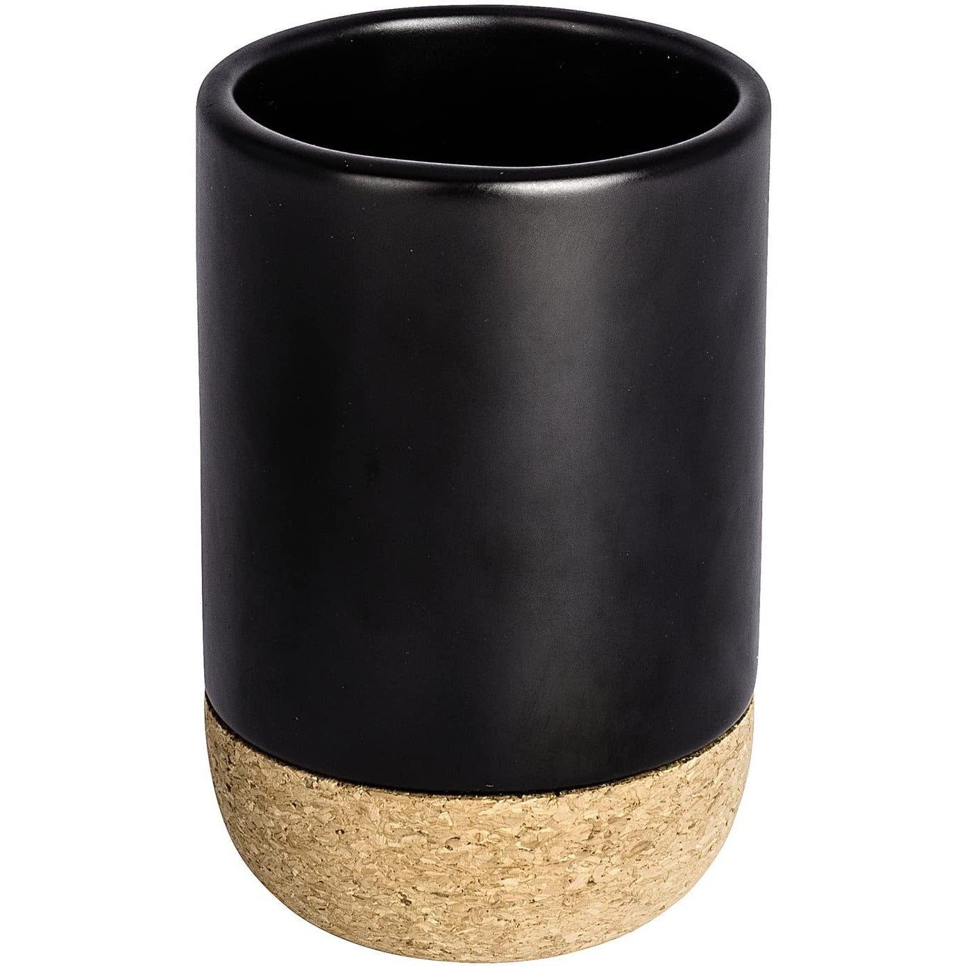 Toothbrush Tumbler - Black Ceramic & Cork