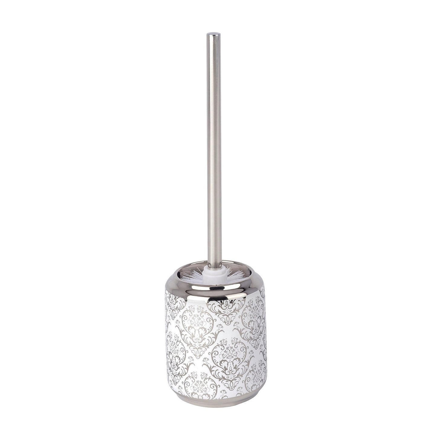 TOILET BRUSH - BAROCK RANGE - CERAMIC - WHITE/SILVER