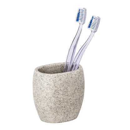 TOOTHBRUSH TUMBLER - PURO - POLYRESIN - LIGHT GREY