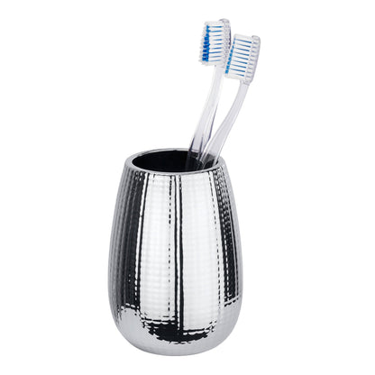 TOOTHBRUSH TUMBLER - DAKAR RANGE - CERAMIC - SILVER