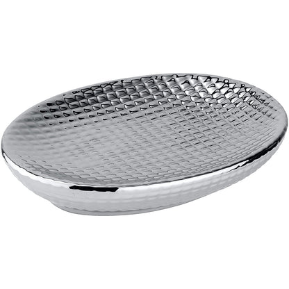 SOAP DISH - DAKAR RANGE - CERAMIC - SILVER