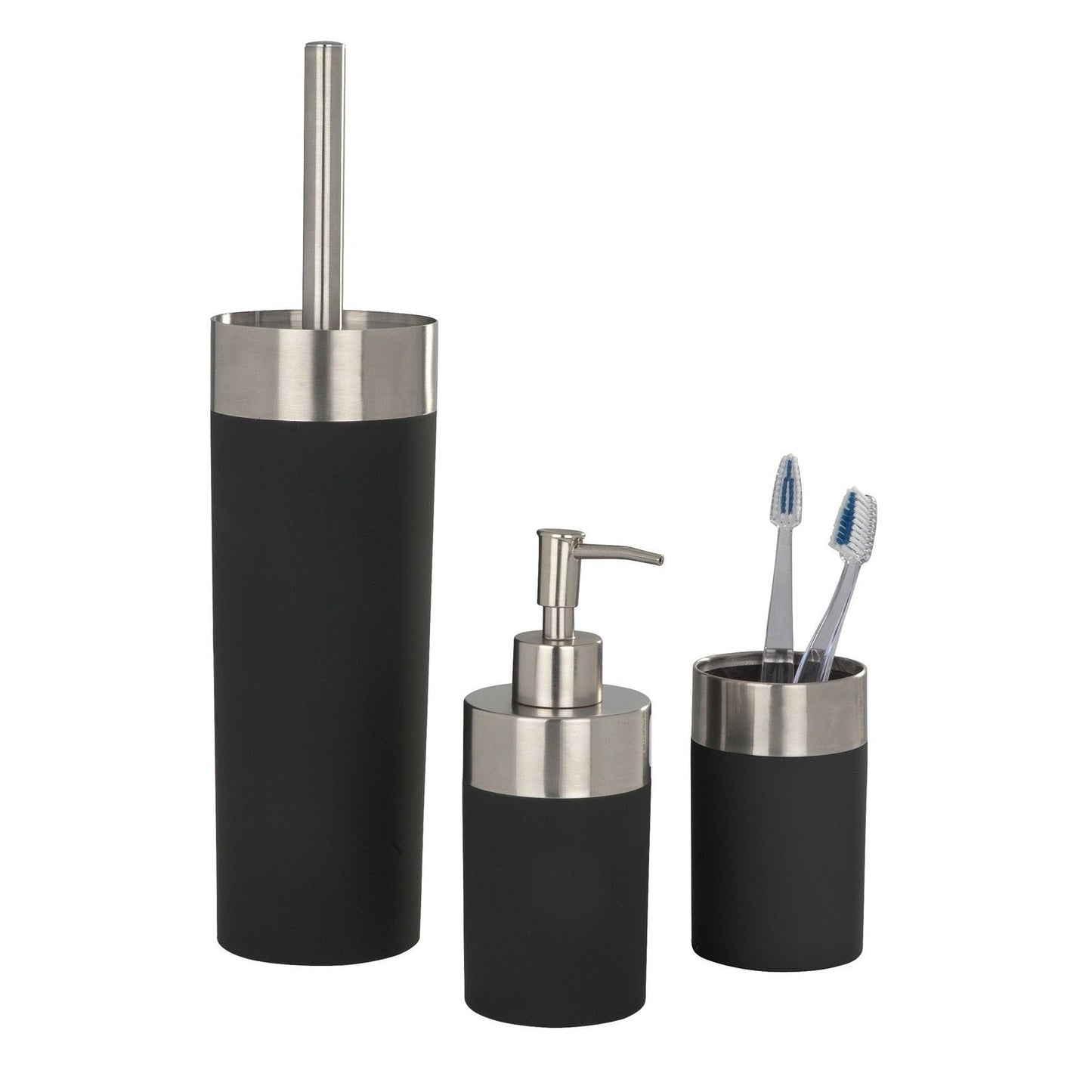 TOOTHBRUSH TUMBLER - CRETA - PP/STEEL - BLACK