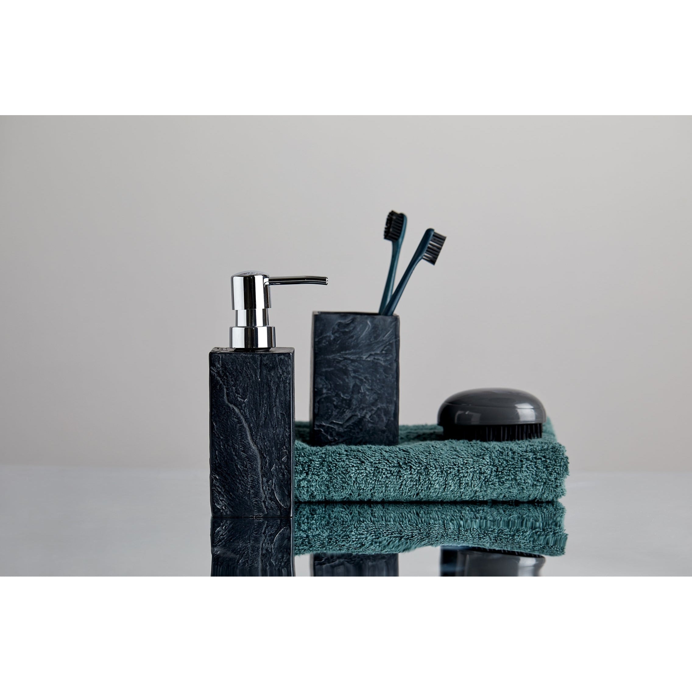 Soap Dispenser - Slate Rock Range - Polyresin - Anthracite