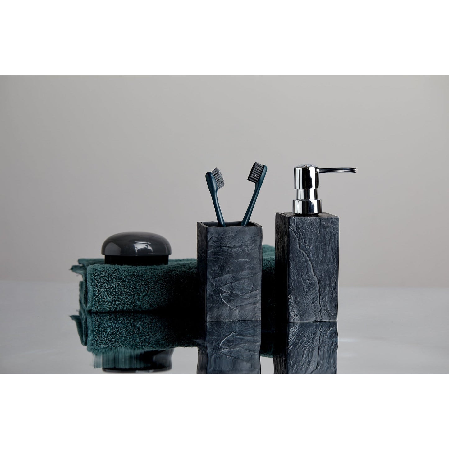 SOAP DISPENSER - SLATE ROCK RANGE - POLYRESIN - ANTHRACITE