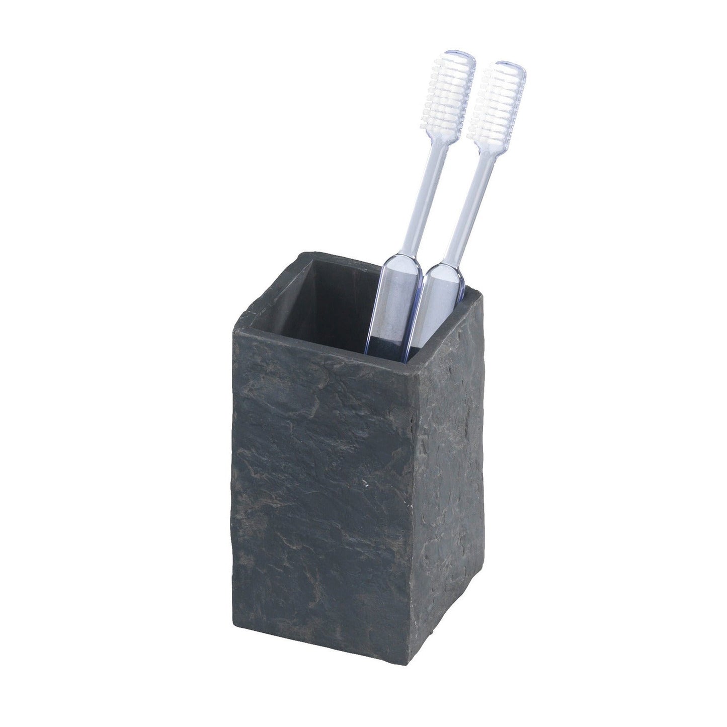 TOOTHBRUSH TUMBLER - SLATE ROCK RANGE - POLYRESIN - ANTHRACITE