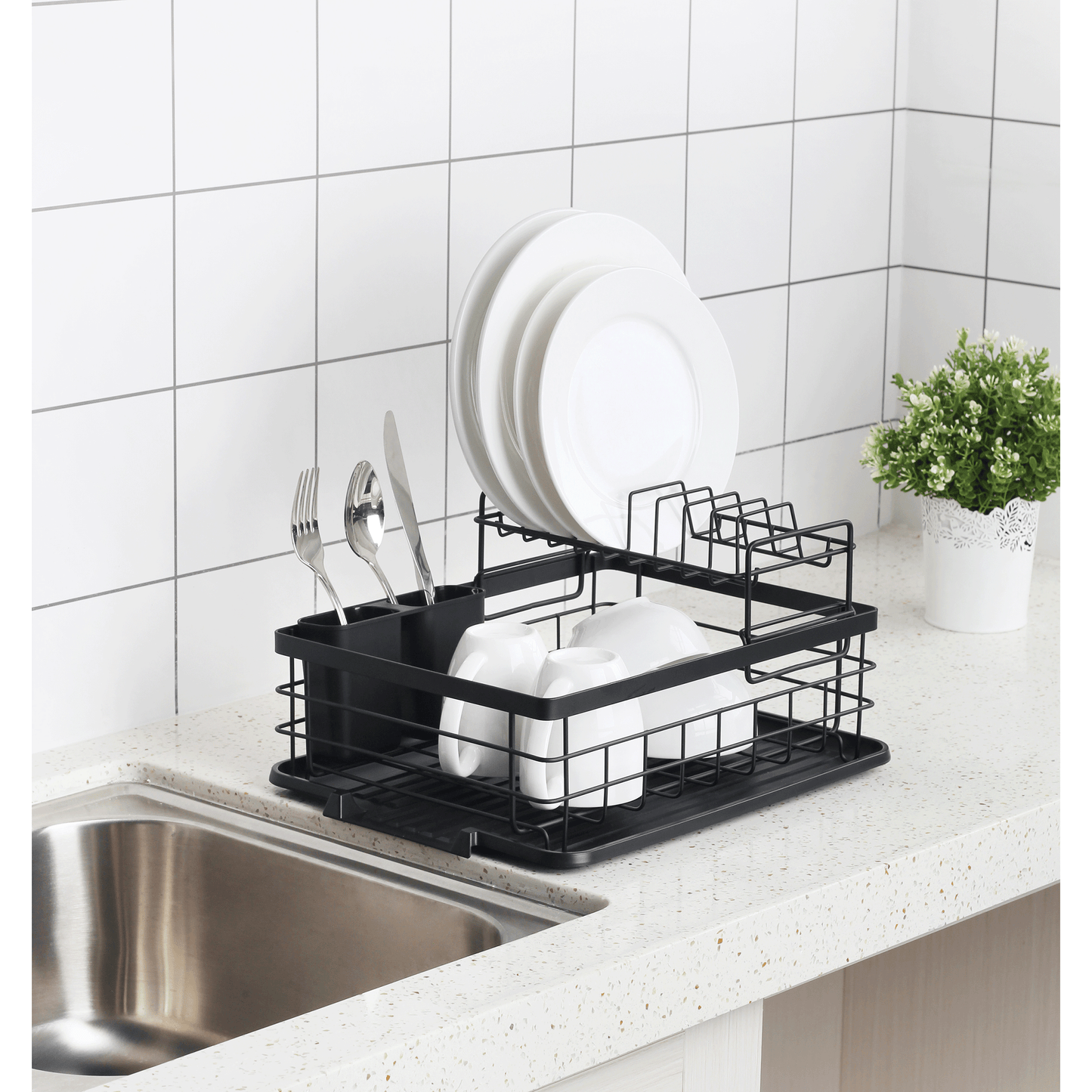 CATANIA 401 DISH DRAINER 2 TIER – MATT BLACK