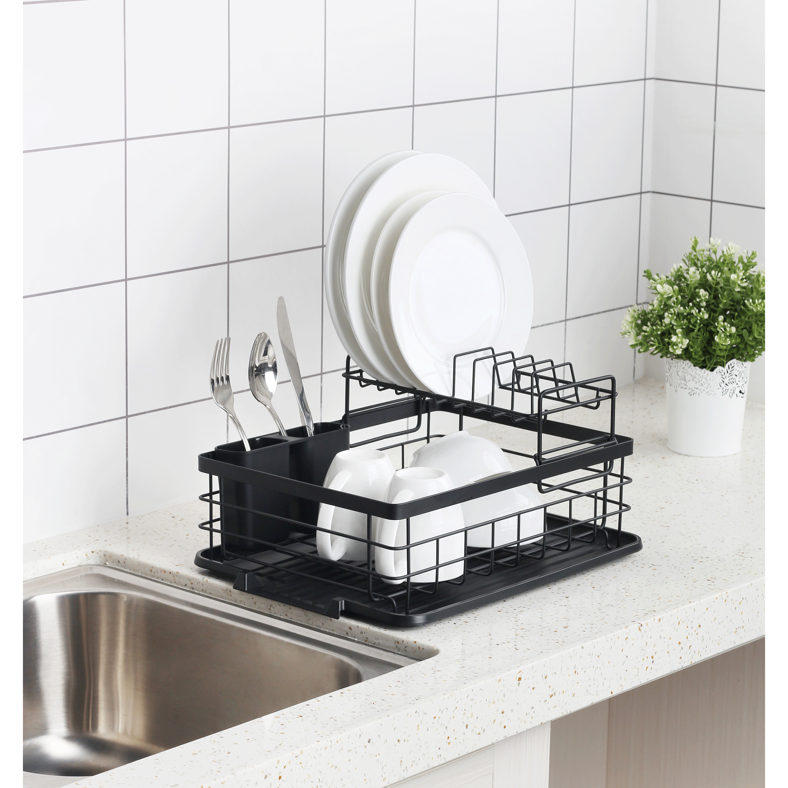 Dish Drainer 2-Tier - Catania 401 - Matt Black