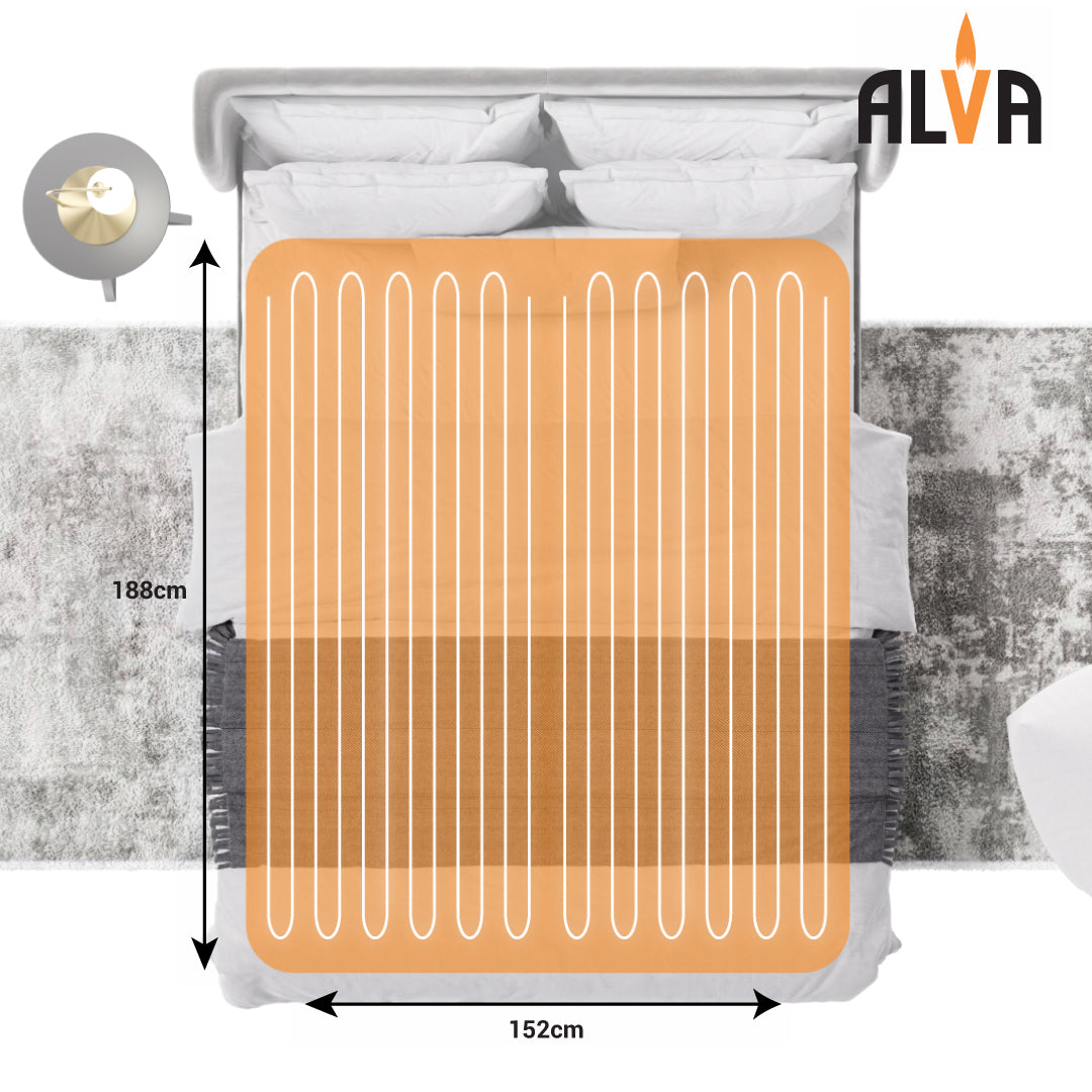ALVA Needle Punch Electric Blanket With Elastic Straps