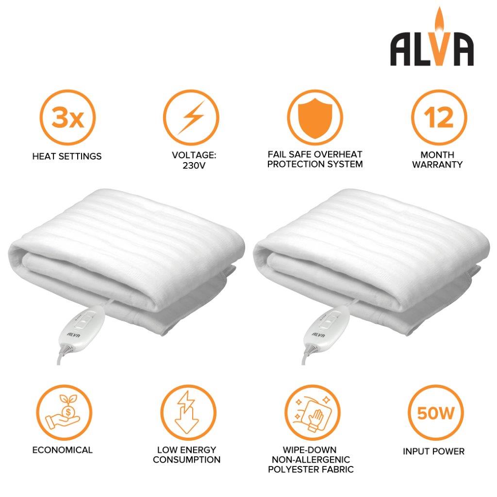 ALVA 2-Pack Tie-Down Electric Blanket Bundle | ECom