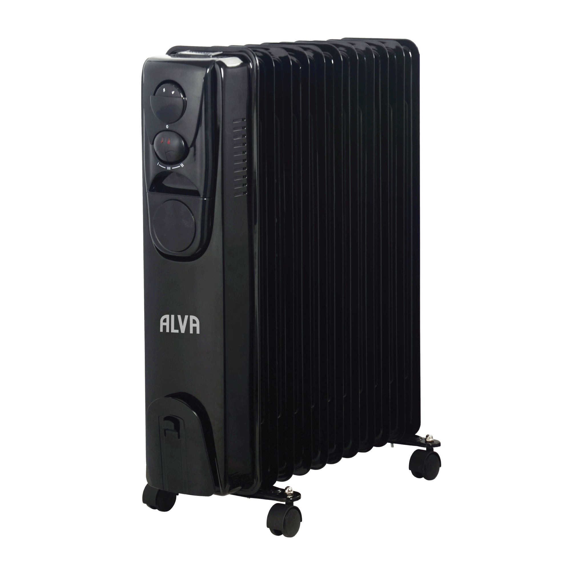 11 Fins 2500W Oil Filled Heater - Glossy Black