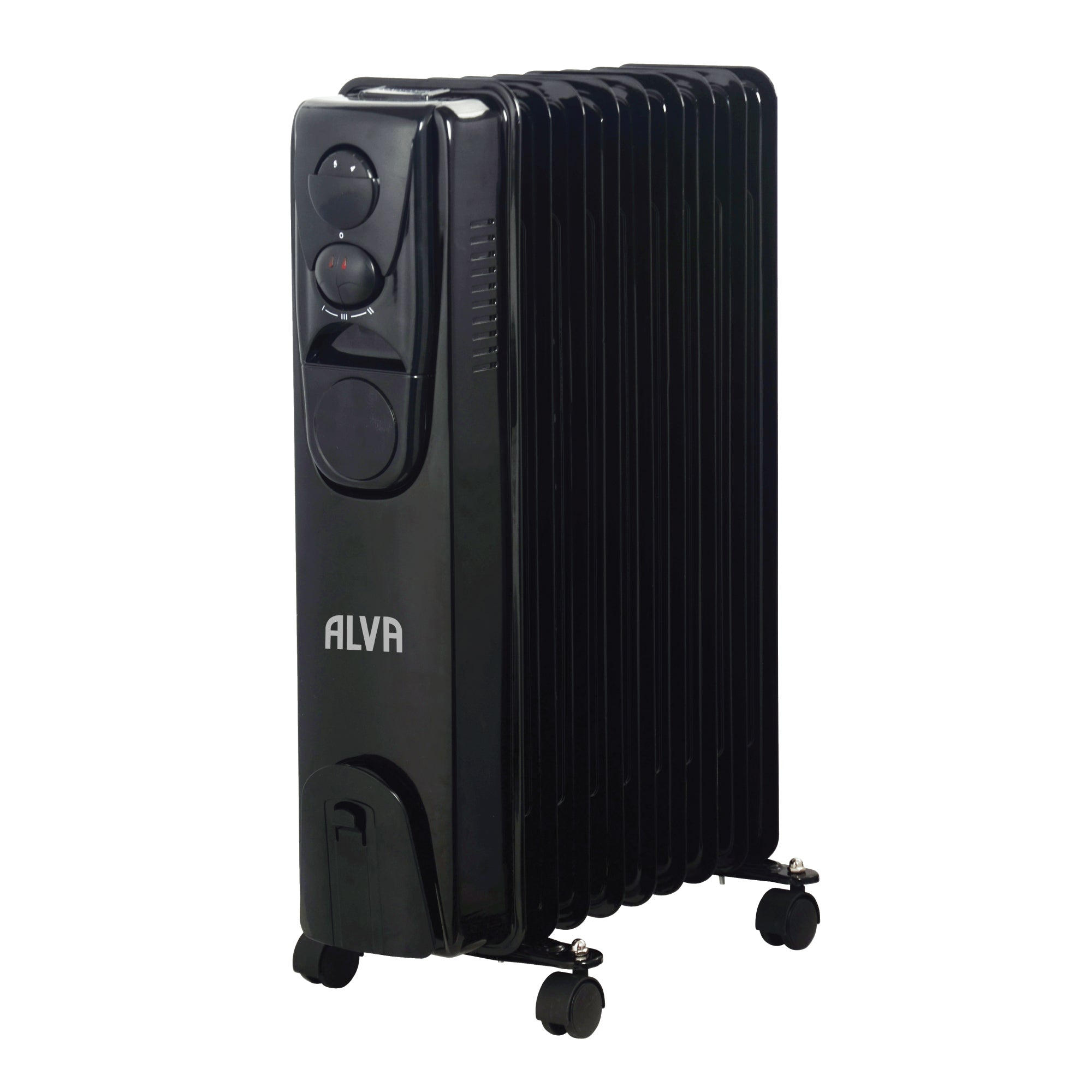 9 Fins 2000W Oil Filled Heater - Glossy Black