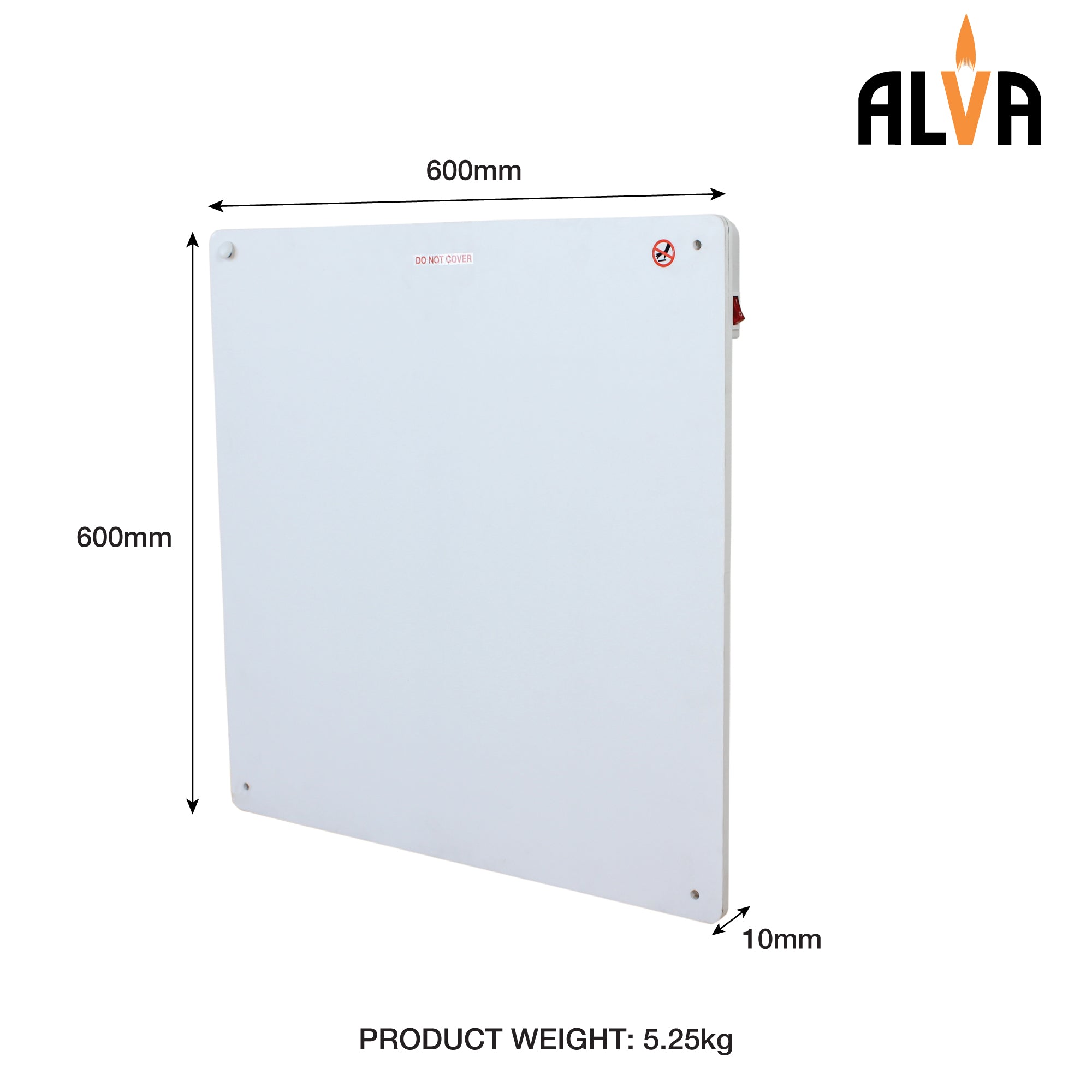Wall-Panel Electric Heater - 60x60cm - Infrared