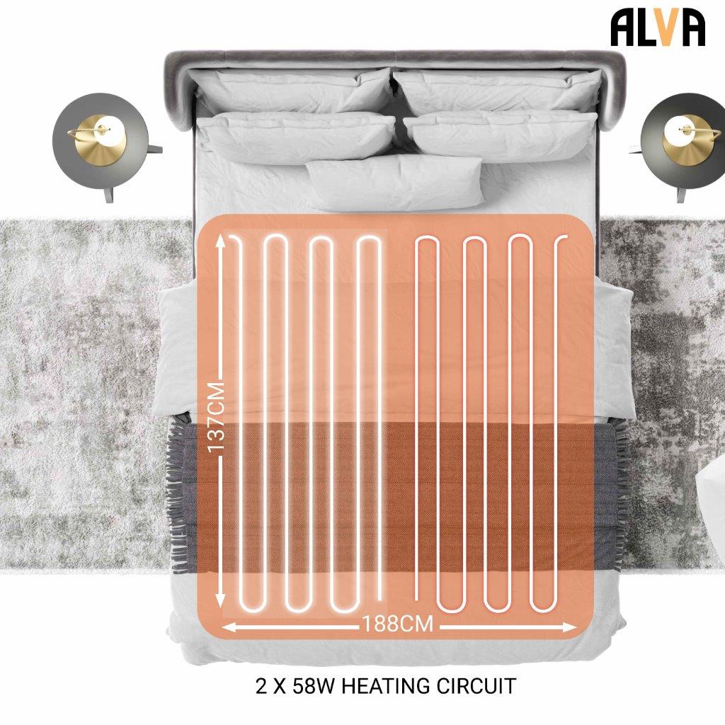 ALVA -  MINK FLEECE FITTED ELECTRIC BLANKETS