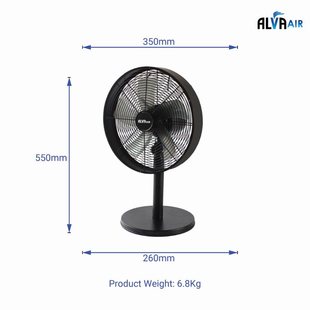 30cm Drum Desk Fan (Matte Black)