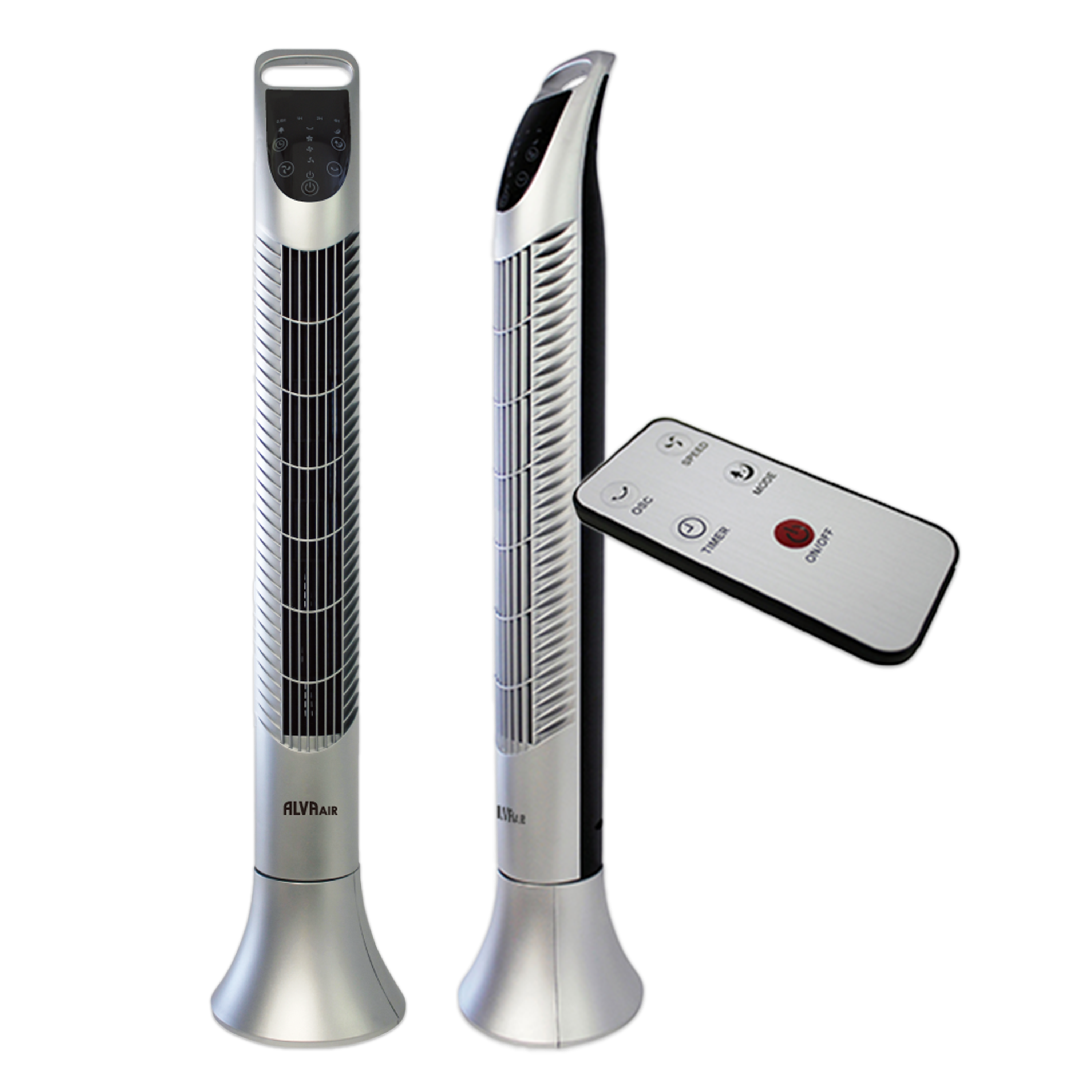 92cm Plastic Tower Fan (Silver) With Remote