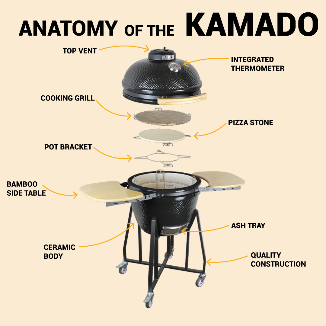Kilimanjaro 46cm Ceramic Kamado BBQ + FREE TOOL SET