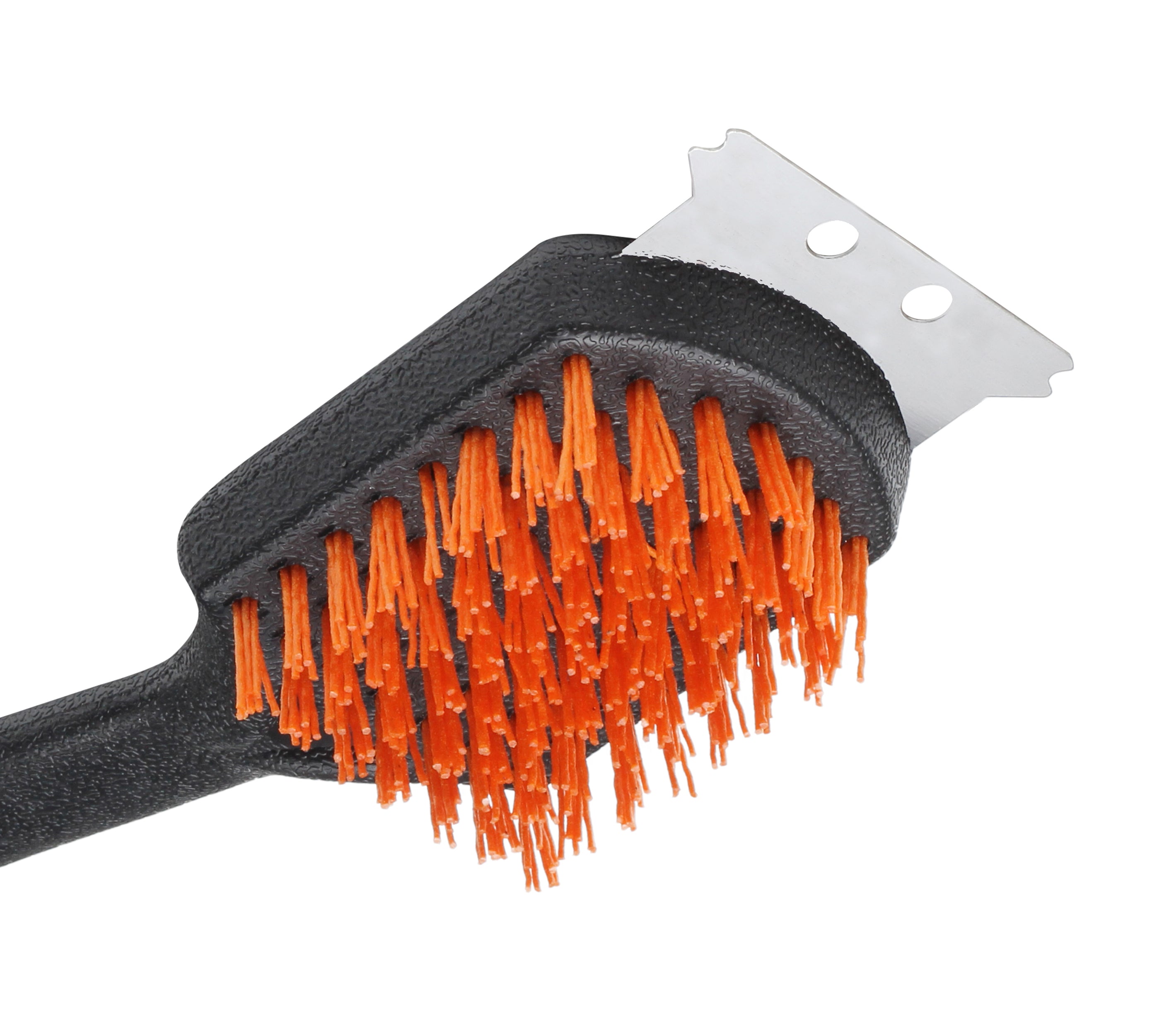 Long Handle Nylon Bristle Braai Brush With Scraper