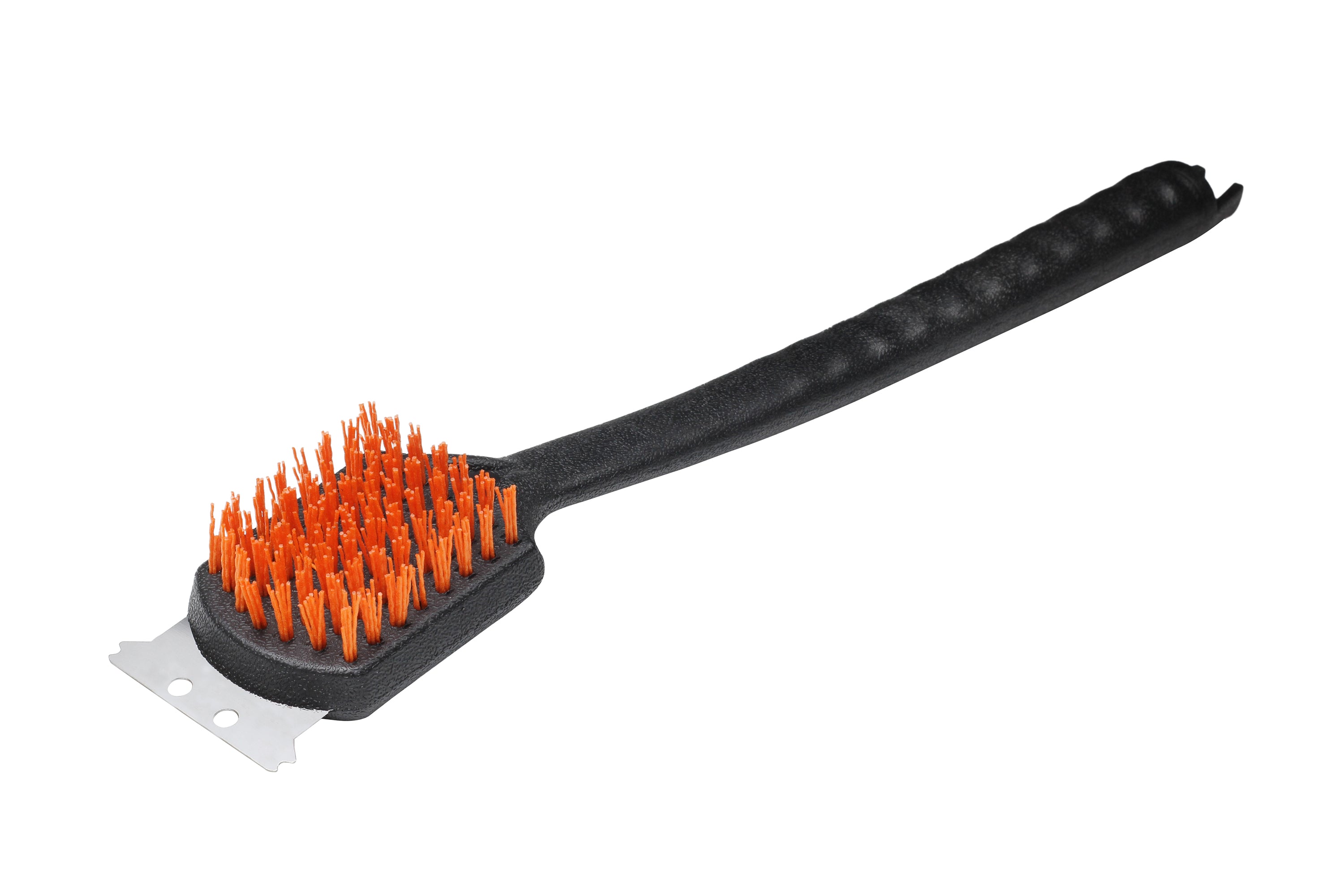 Long Handle Nylon Bristle Braai Brush With Scraper