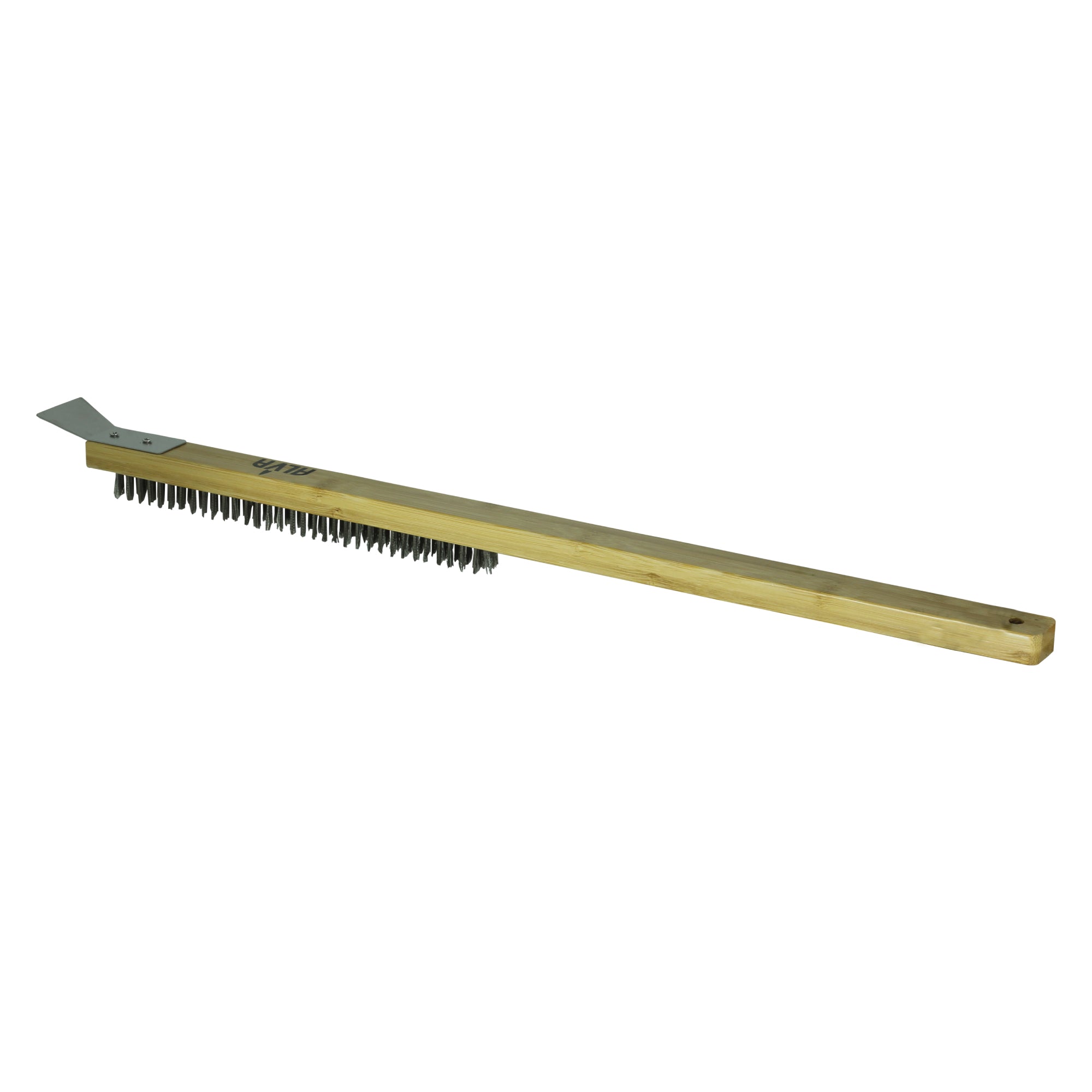 Pizza Oven Metal Bristle Brush with Scraper - 57cm