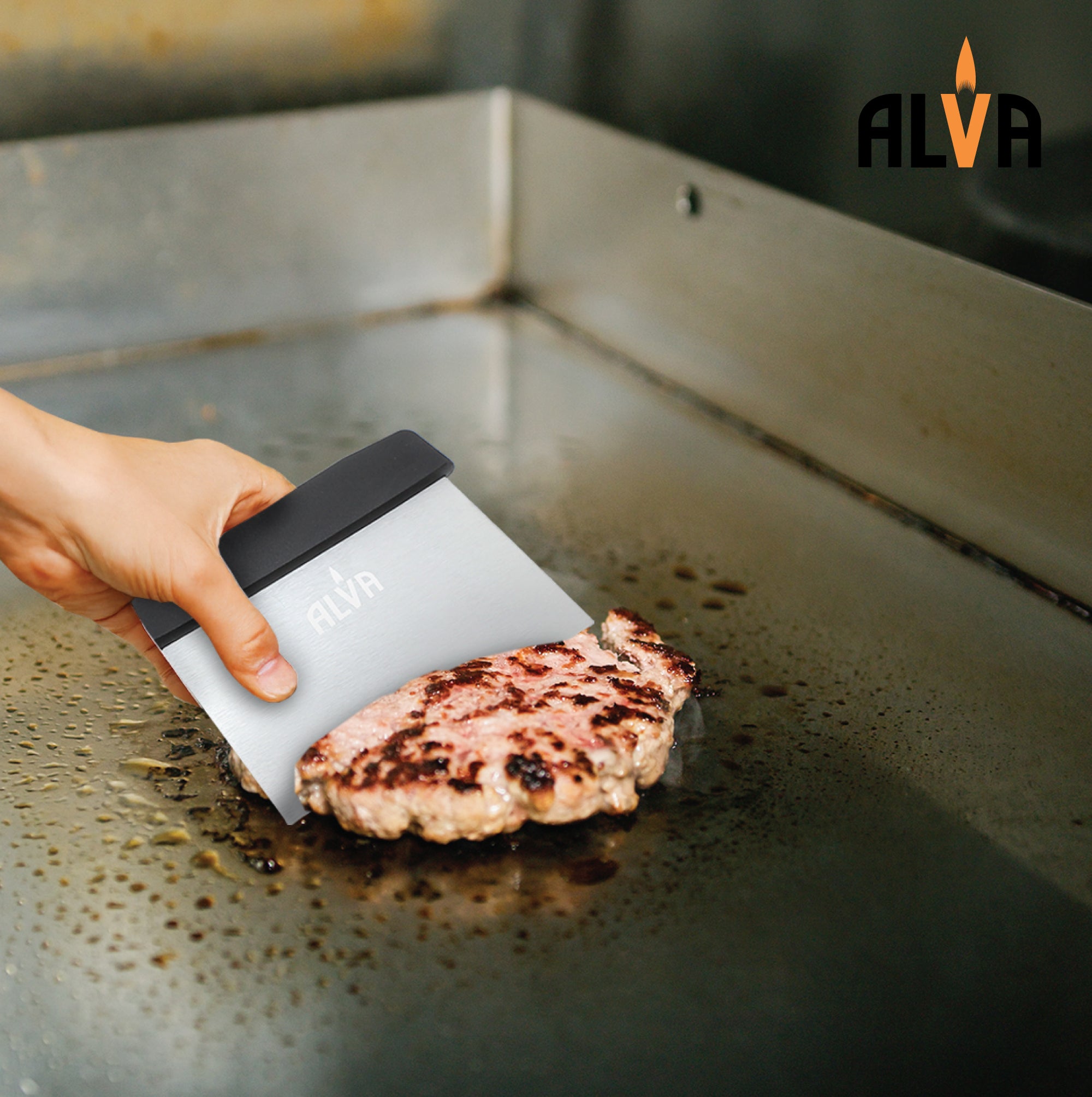 3Pc Griddle Tool Set (Spatula / Cutter / Scraper)