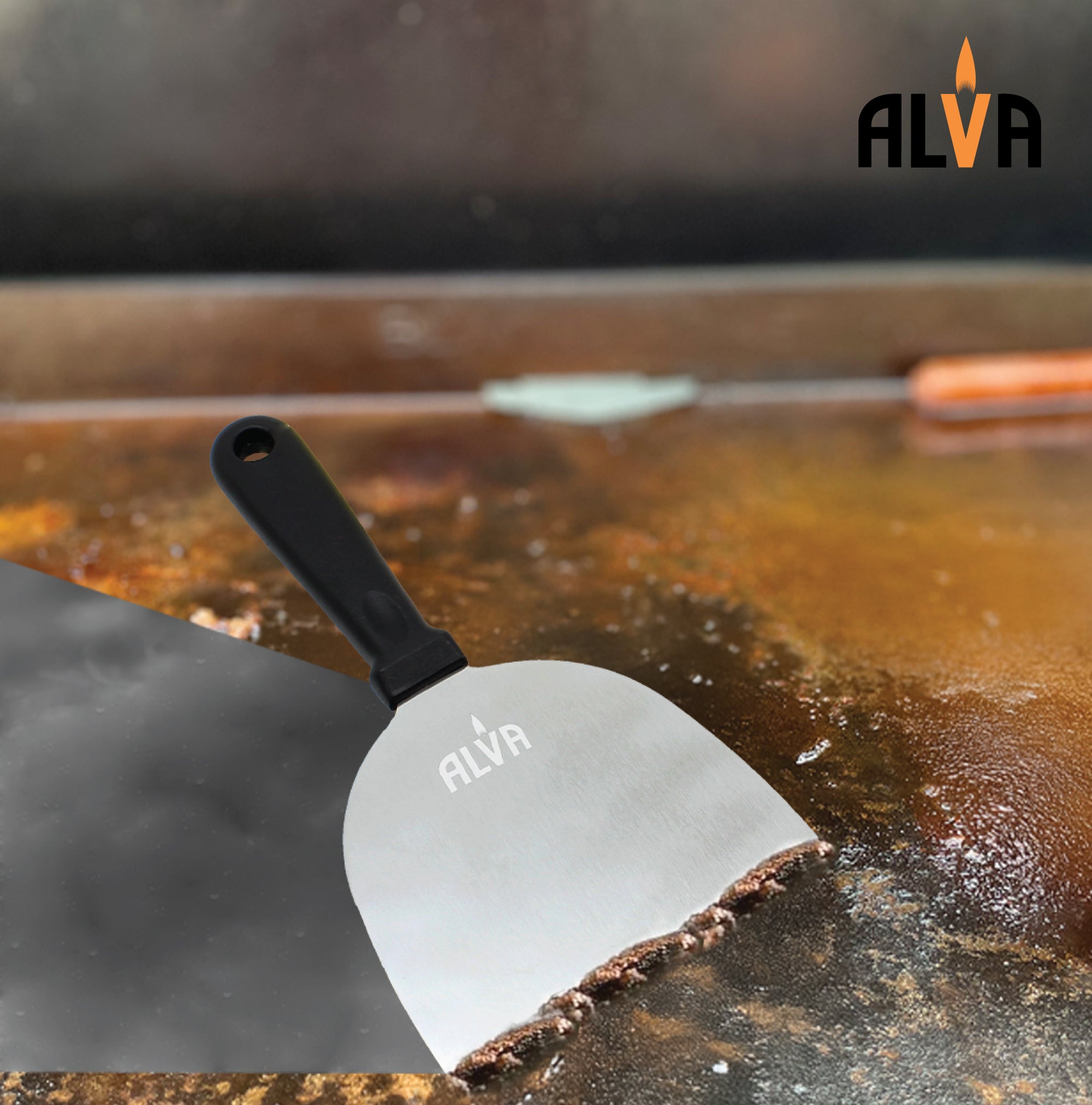 3Pc Griddle Tool Set (Spatula / Cutter / Scraper)