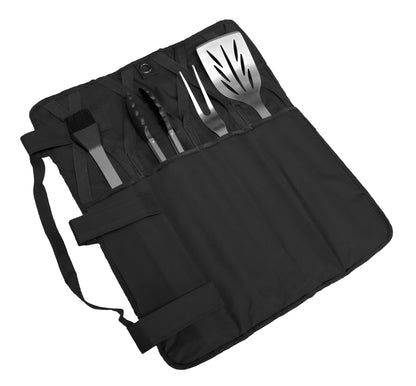 5PC ROLL-UP BBQ / BRAAI TOOL SET