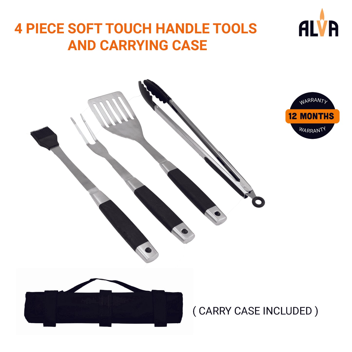 5PC ROLL-UP BBQ / BRAAI TOOL SET