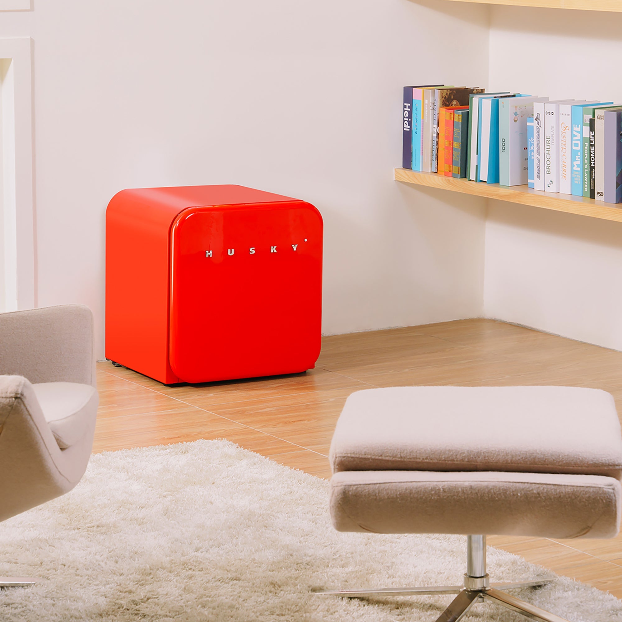 46L Countertop Retro Fridge (Red / White / Black)