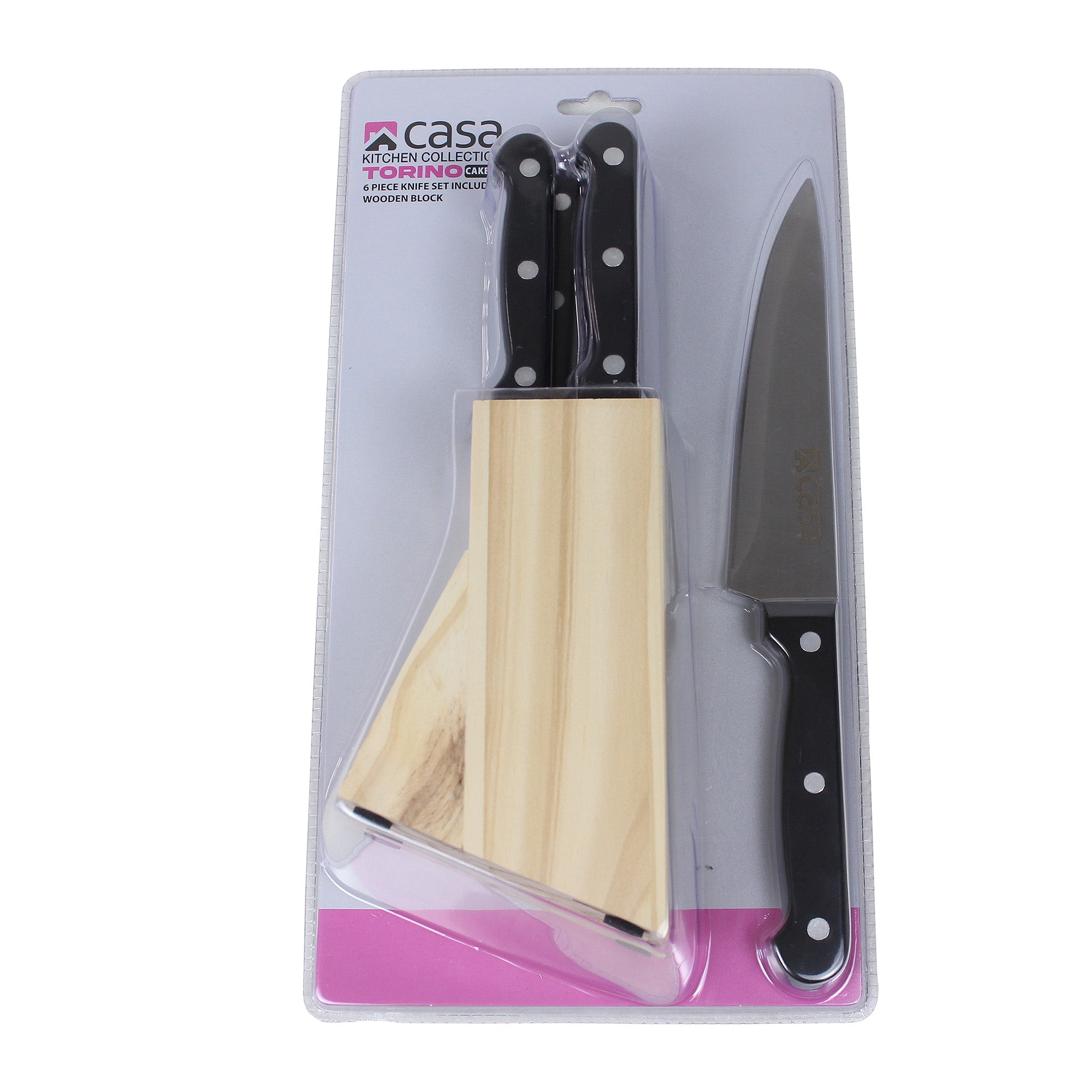 5Pc Knife Set & Wooden Block – Torino