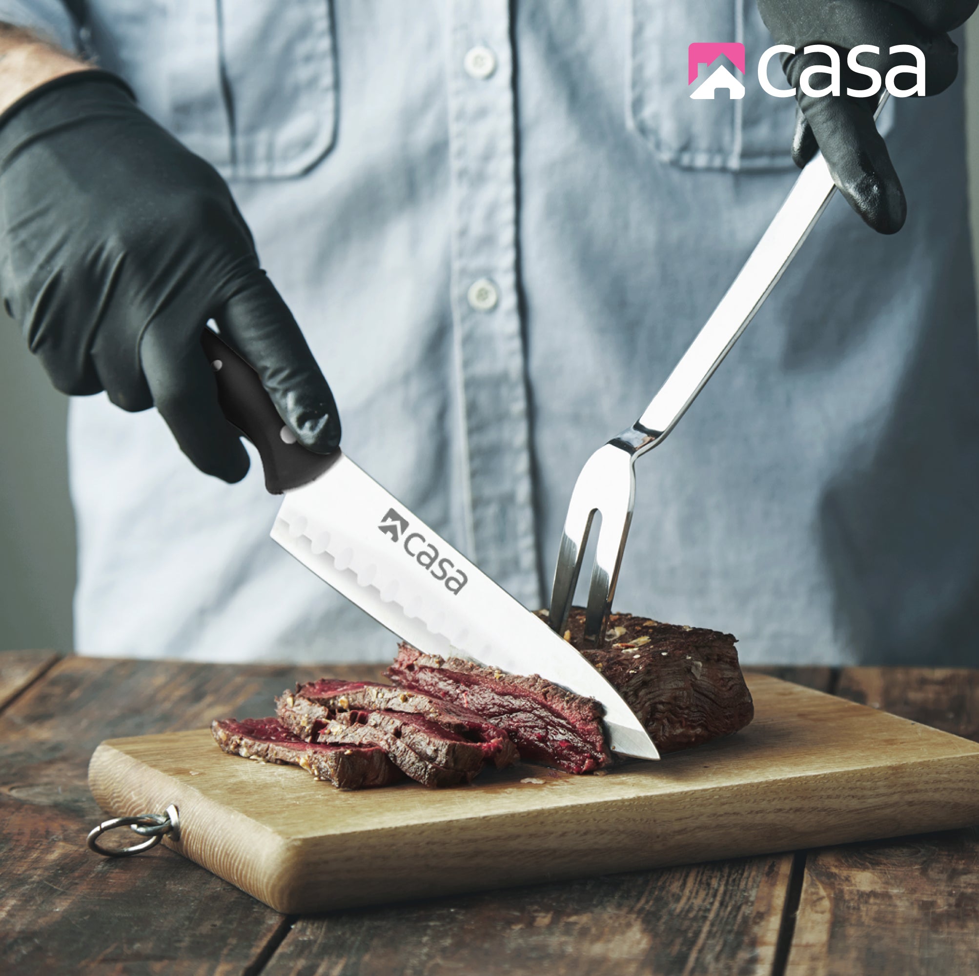 5Pc Knife Set + Bamboo Cutting Board - Verona