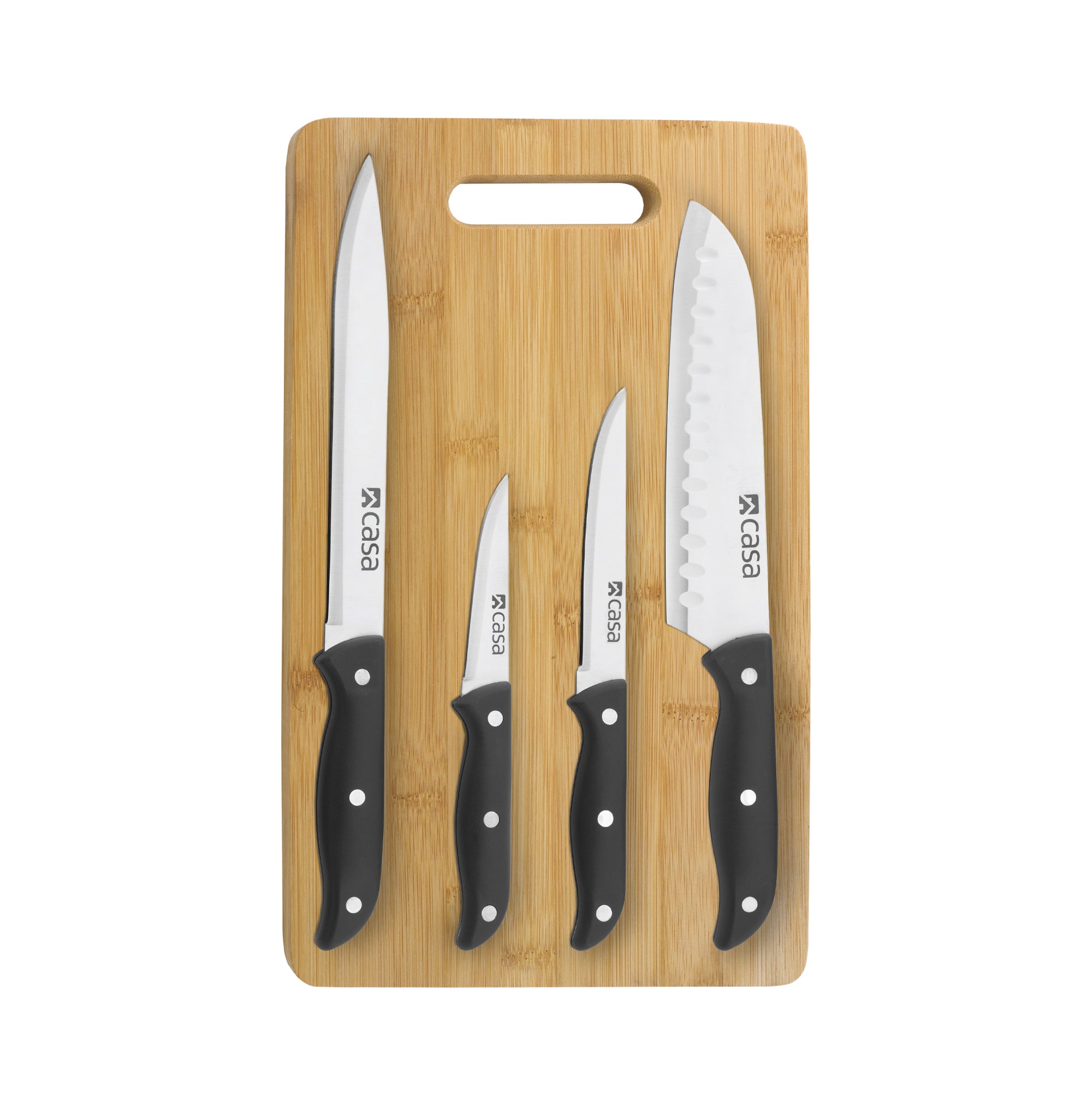 5Pc Knife Set + Bamboo Cutting Board - Verona