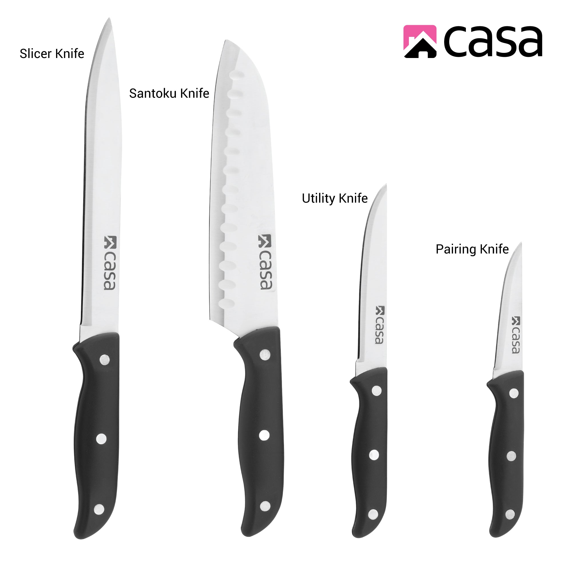 5Pc Knife Set + Bamboo Cutting Board - Verona