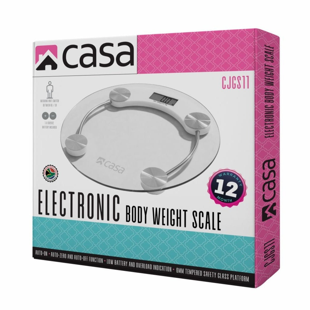 Electronic Bathroom Glass Scale - Round