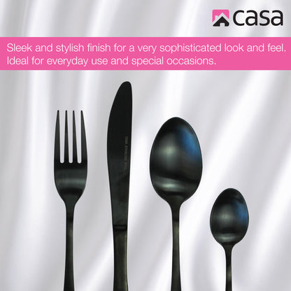 CASA SIENA 16PC CUTLERY SET | STAINLESS STEEL | MATTE BLACK FINISH