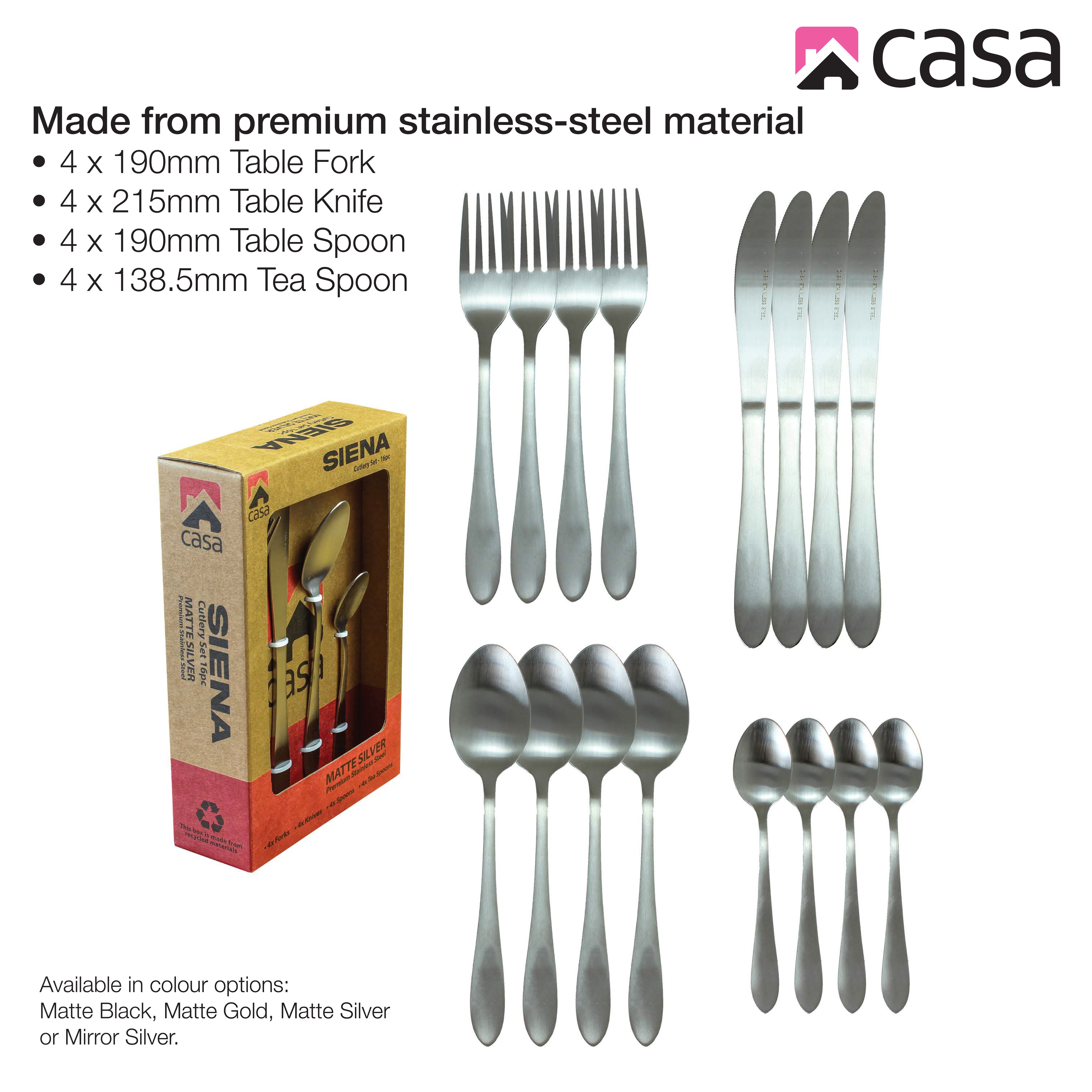 Cutlery Set 16Pc - Steel
