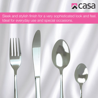 CASA SIENA 16PC CUTLERY SET | STAINLESS STEEL | MIRROR SILVER FINISH